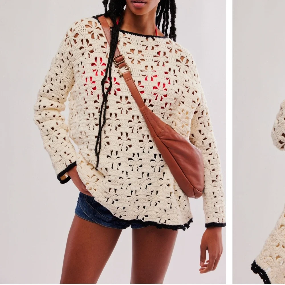 NWT Free People Rue Crochet Tunic, XS